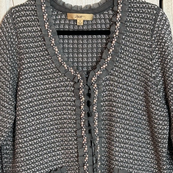 Motto Cardigan sweater with pearl detail - Picture 2 of 6